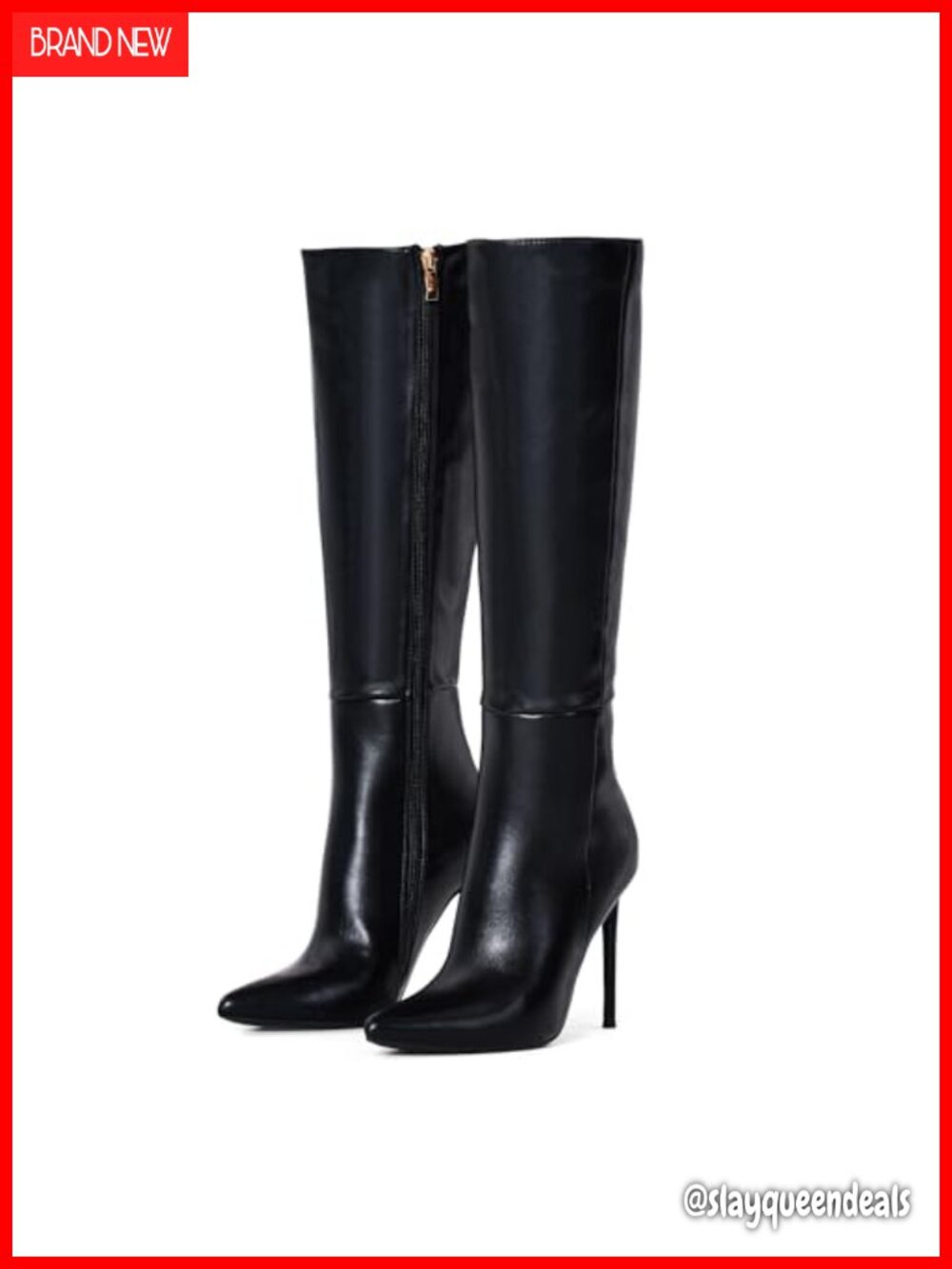 Women's Faux Leather Knee High Stiletto Heel Pointed Toe Boots Fall Winter